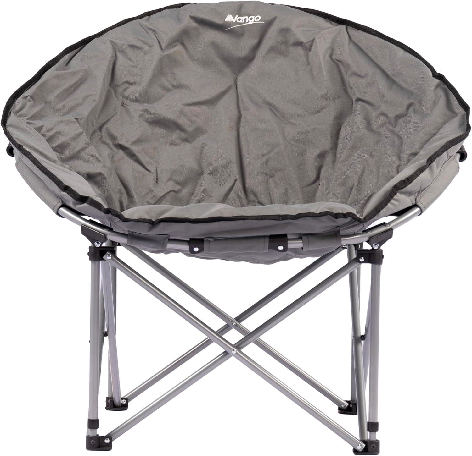 Vango Lunar Moon Chair for Adults (Amazon Exclusive), Extra Spacious, Folding Camping Chair, Heavy Duty Frame, Padded Saucer Shape for Garden, Fishing, Festivals