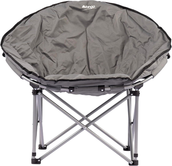 Vango Lunar Moon Chair for Adults (Amazon Exclusive), Extra Spacious, Folding Camping Chair, Heavy Duty Frame, Padded Saucer Shape for Garden, Fishing, Festivals