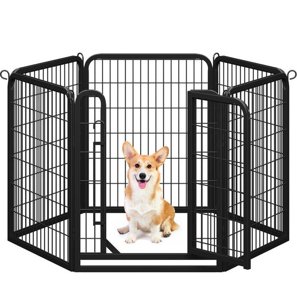 Yaheetech Lightweight Dog Playpen, 8 Panel 80cm Dog Fence Pet Exercise Pen Portable Puppy Play Pen Suitable for RV/Camping