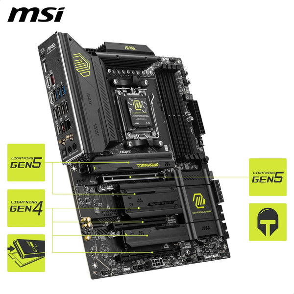 MSI X670E GAMING PLUS WIFI Motherboard, ATX - Supports AMD Ryzen 9000 / 8000 / 7000 Series Processors, AM5 - 80A SPS VRM, DDR5 Memory Boost 7800+ MHz/OC, PCIe 5.0 x16, M.2 Gen5, Wi-Fi 6E