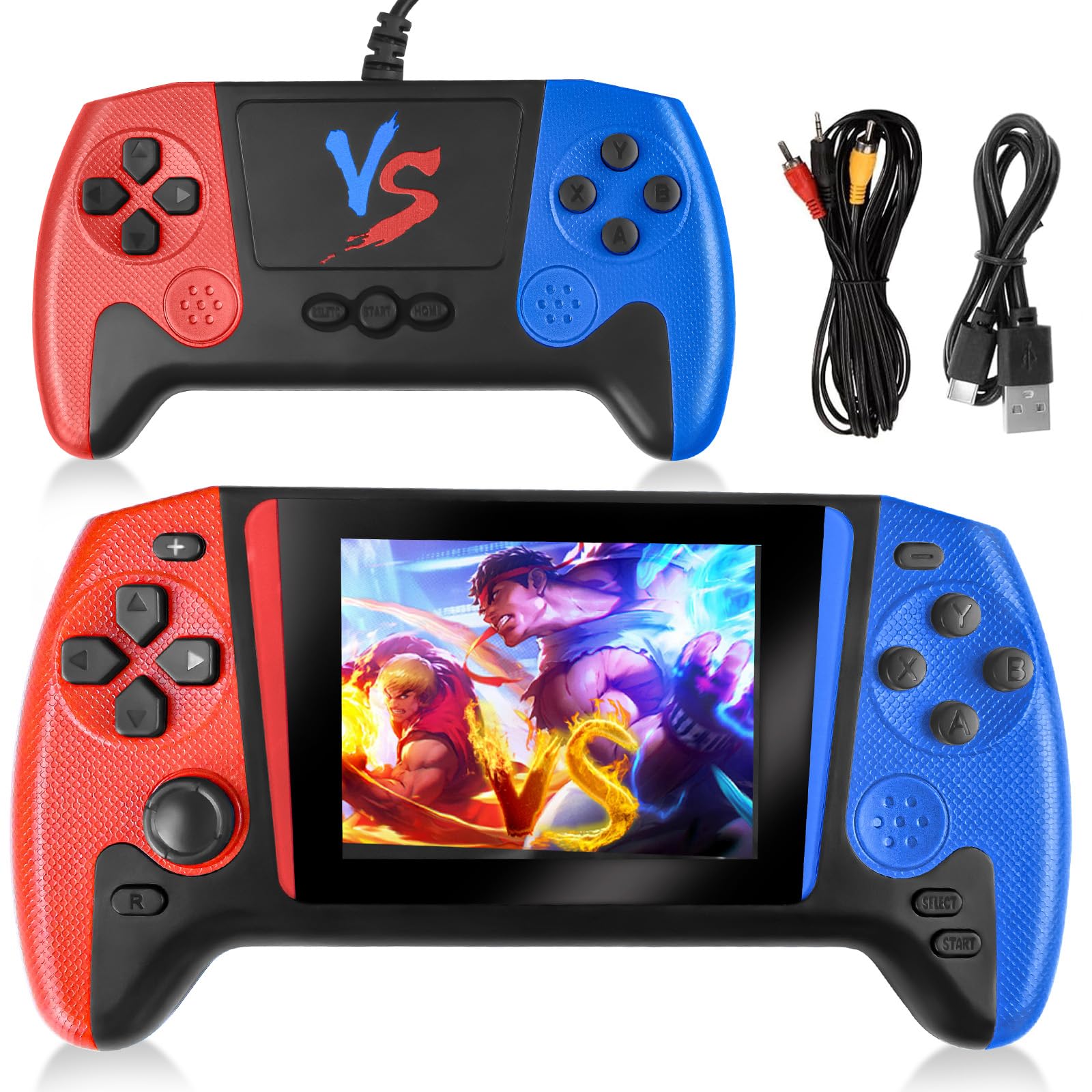 Colourbing Q21 Handheld Games Consoles – 3.5" Portable Mini,Two Players Battle,Built-in 500 Retro Games,1020mAh Rechargeable Battery–Great Retro Games Console for Adults,Teens Birthday and Party Gifts