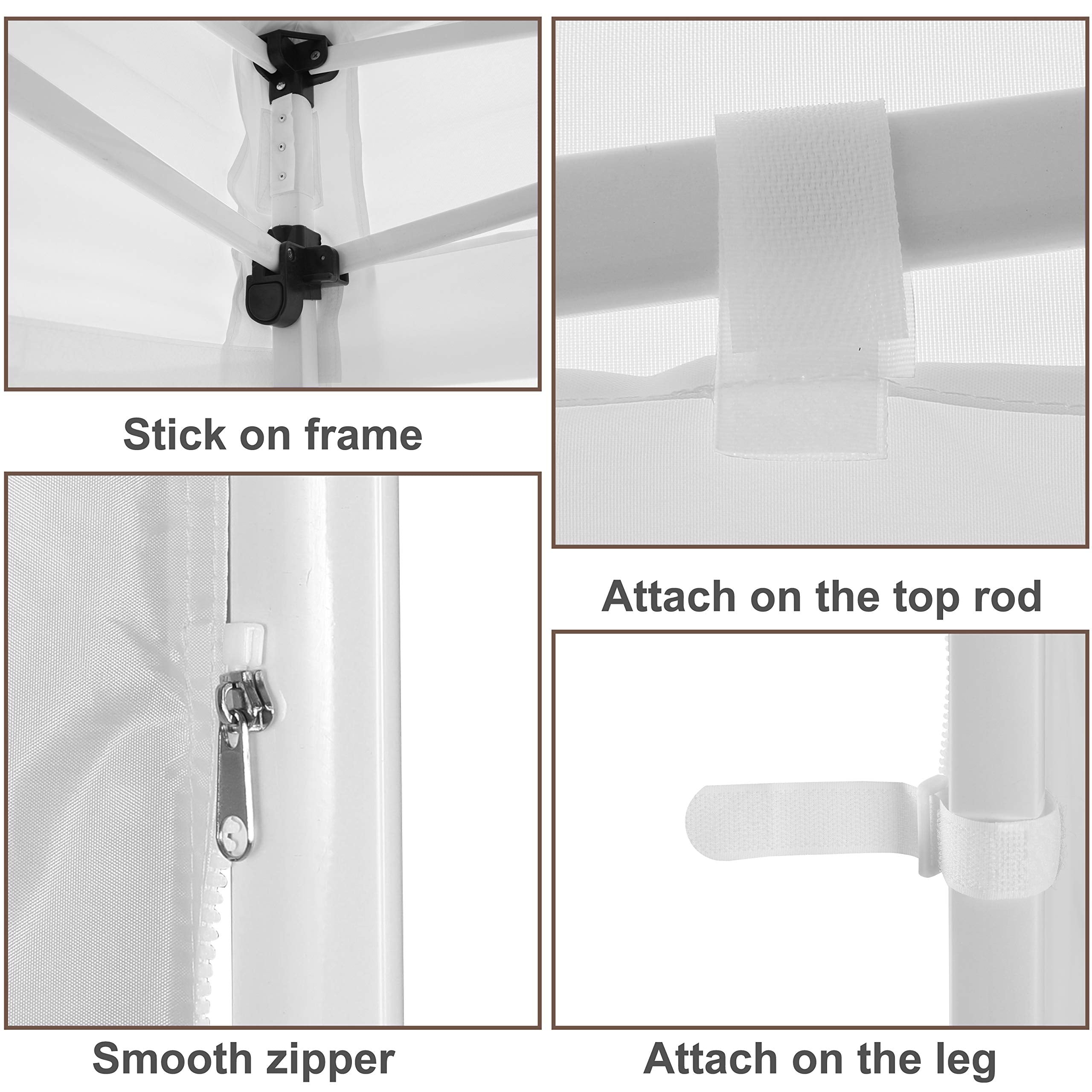 MASTERCANOPY Instant Gazebo Sidewall Panels Sunwall for 3x3M Pop Up Gazebo,1 Piece,Black