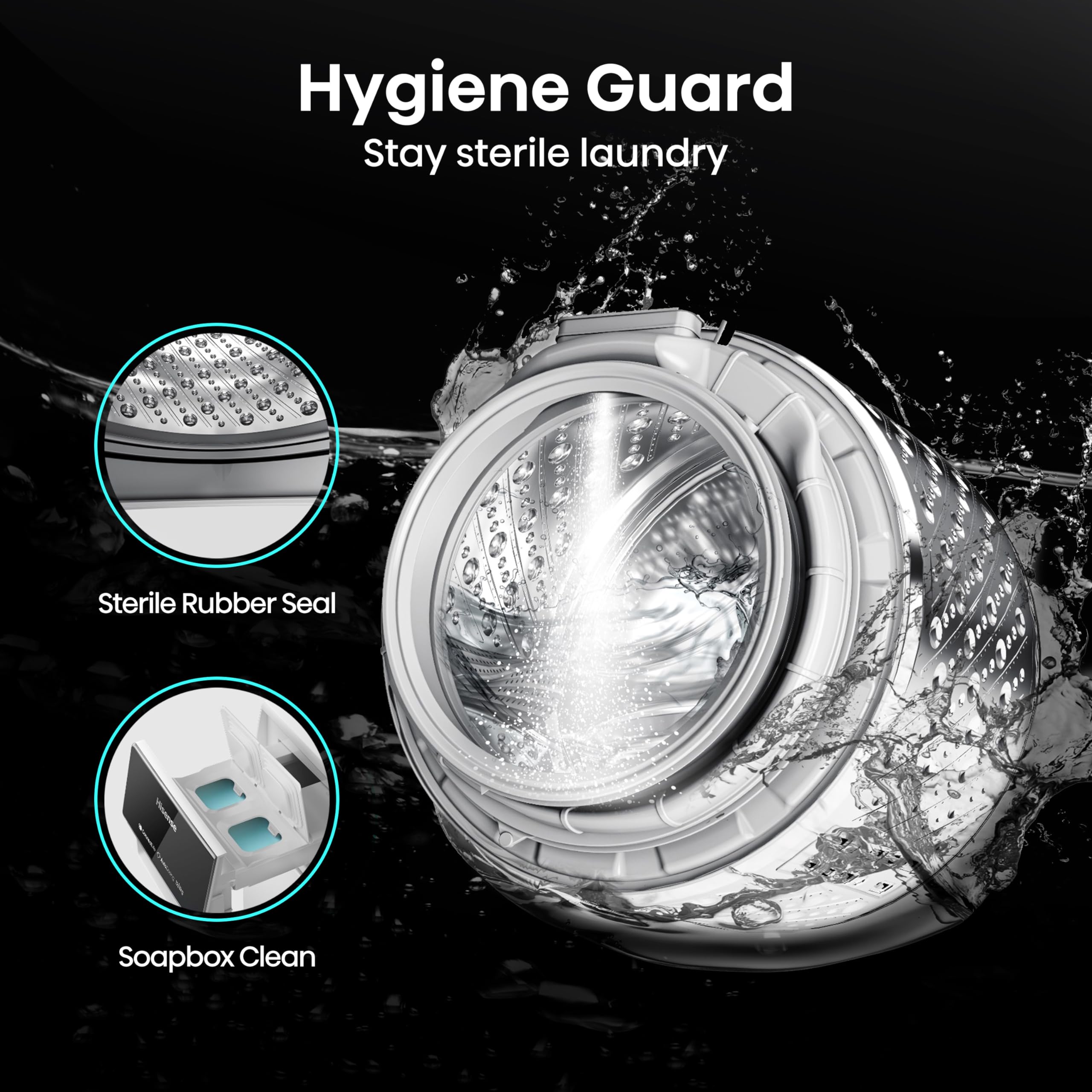 Hisense 3 Series WFQA9014EVJM Freestanding 9 KG Front Load Washing Durable Inverter Machine Steam Wash Quick Wash 15 Washing Programs 1400 RPM White- Energy Rating A