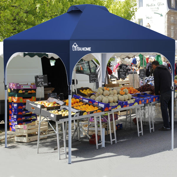 YITAHOME 2.5x2.5M Instant Heavy Duty Pop Up Gazebo, Waterproof Folding Garden Camping Party Tent Canopy Marquee with Roller Bag for Patio Markets Beach