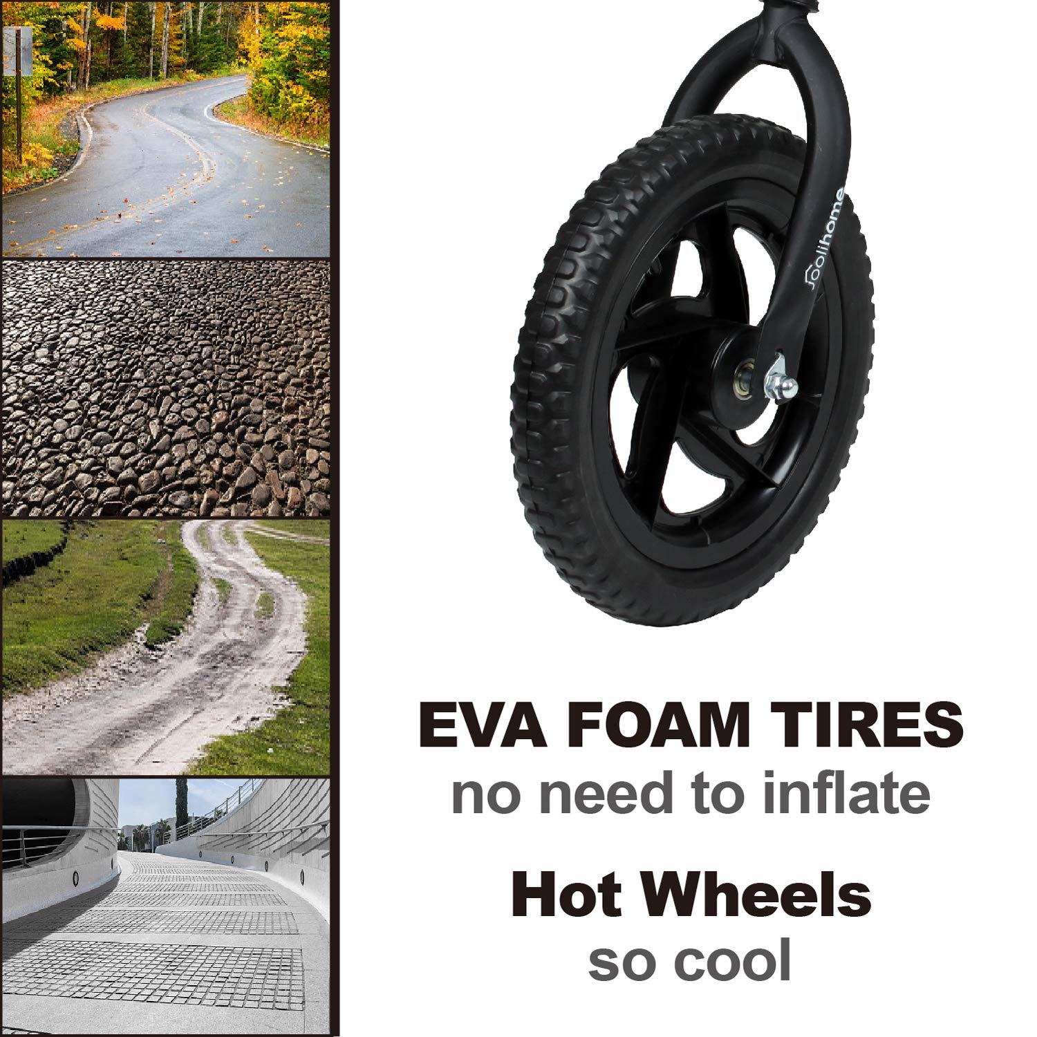 12" Balance Bike Carbon Steel Frame No Pedal Walking Balance Bike Training Bicycle for Kids and Toddlers 2- to 6 Years Old