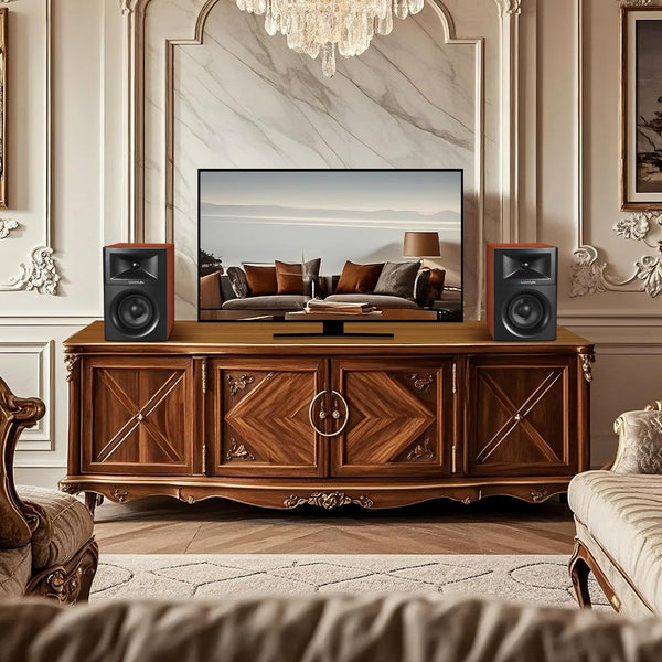 Sanyun SW203 4.0 Computer Speakers - 60W 4-Way DSP Control 3D Immersive Sound - 3" Carbon Fiber Woofer & 20mm Silk Dome Tweeter - 24bit DAC USB/Bluetooth 5.4/AUX - Studio-Grade Audio (Pair, Black)