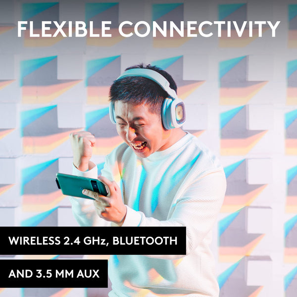 Logitech G Astro A30 LIGHTSPEED Wireless Gaming Headset, Bluetooth enabled, Dolby Atmos, Detachable Boom, 27h battery, USBC charging, for PS5, PS4, Xbox, Nintendo Switch, PC, Android - White