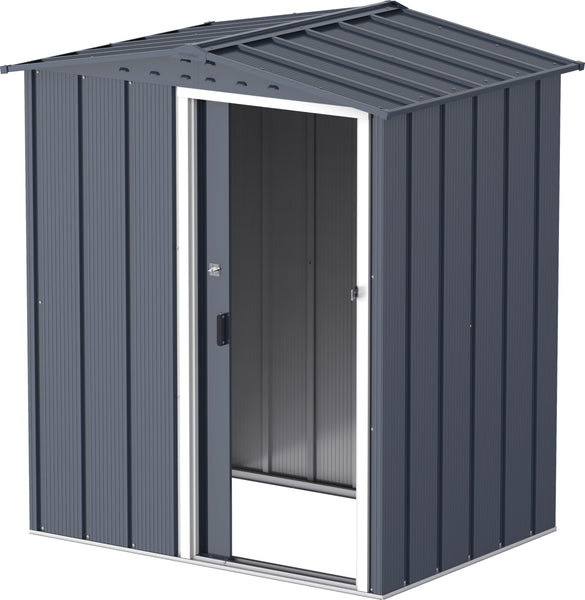 Duramax ECO 8 x 8 (6.35 m2) Metal Garden Storage Shed, Hot-Dipped Galvanized Metal Garden Shed, Tool Storage Shed, Strong Reinforced Roof Structure, Maintenance-Free Metal Shed, Anthracite