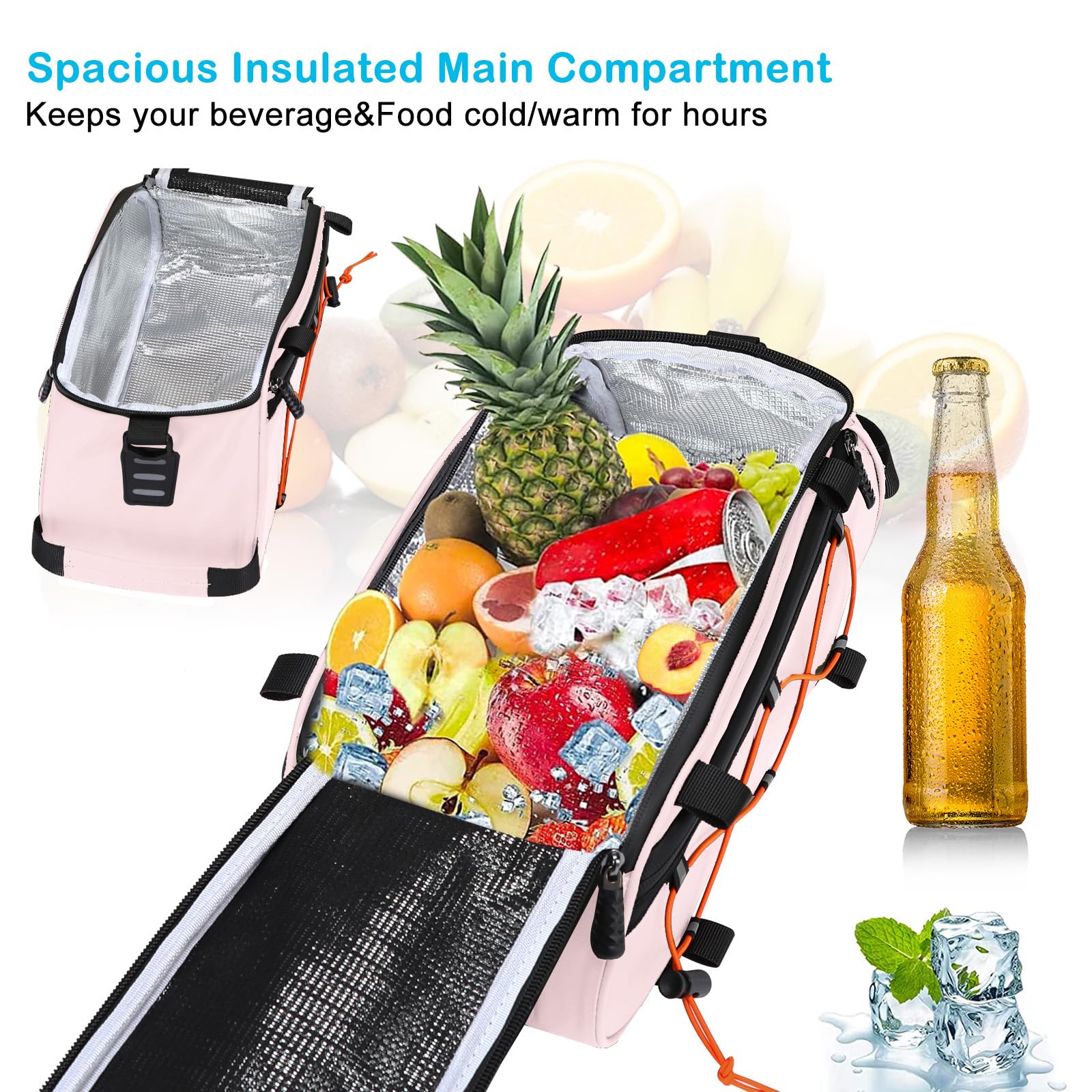 MOSISO Bike Rack Bag with 2 Removable Bike Panniers,Waterproof Trunk Cooler Storage Handbag Insulated Bicycle Rear Seat Bag, Bicycle Storage Saddle