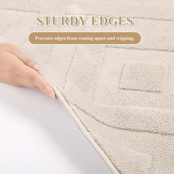 Enyhom Machine Washable Area Rug, Large Soft Geometric Rugs for Bedroom Modern Design Cream Rugs Living Room Non Slip Carpet Stain Resistant Mat for