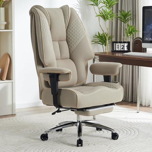 EXCEBET Ergonomic Office Chair – High Back PU Leather Executive Desk Chair with Adjustable Armrests, Swivel Computer Chair for Home/Office, Heavy Duty Support up to 400 lbs