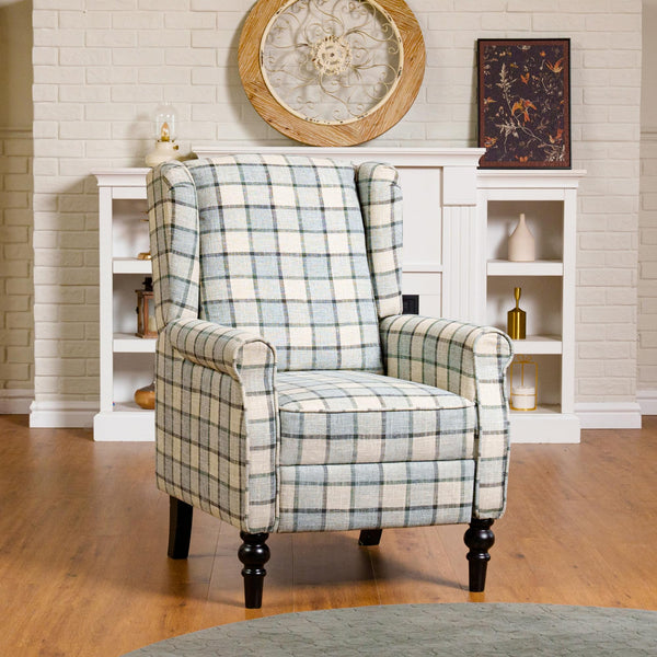 FLEXISPOT Recliner Chair Adjustable Armchair Single Seat Chair with Blanket for Relaxing Accent Chair Pushback for Living Room Bedroom Wing Back Reclining Sofa, Grey