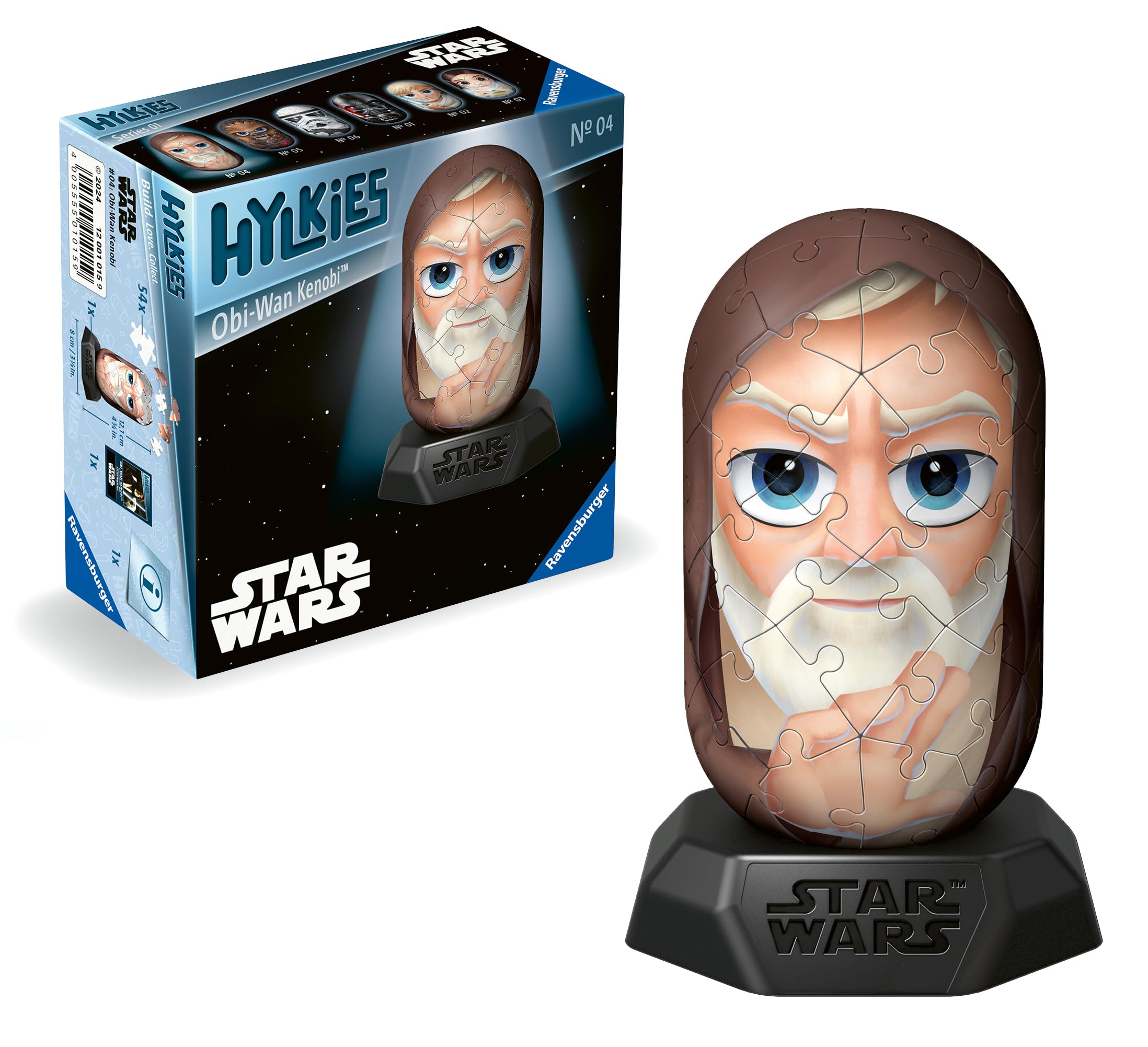 Ravensburger Star Wars Hylkies Figures Obi-Wan Kenobi Gifts for Kids and Adults Age 6 Years Up - Collectable Toys and 3D Jigsaw Puzzles