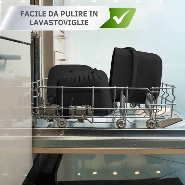 YourCasa Organic Kitchen Waste Bin - 7L Compost Bin with Lid - Dishwasher Safe, Odour-Proof, Removable Strainer