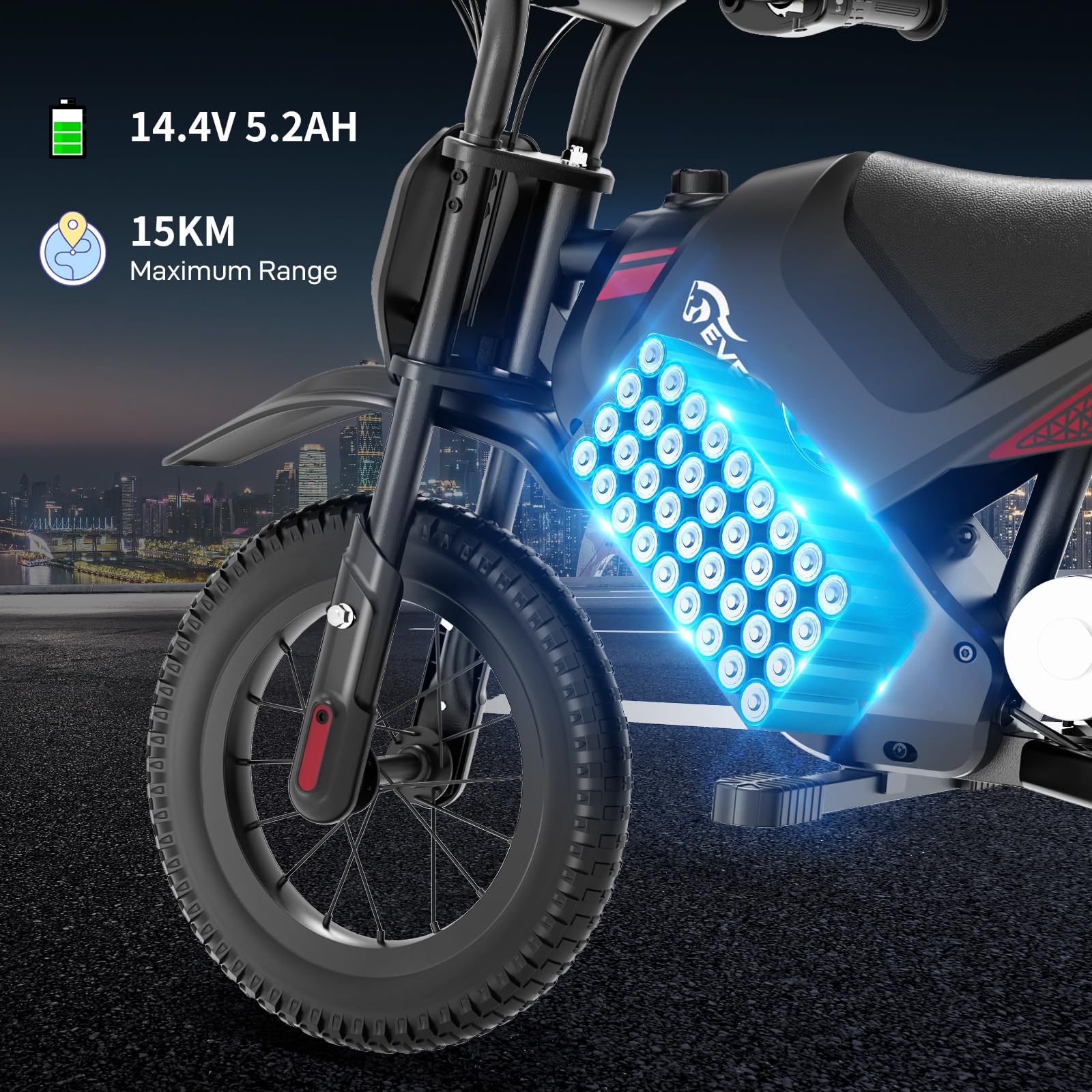 EVERCROSS EV05M Electric Motorcycle for Kids, 150W Kids Ride On Motor-cycle, 8/16 km/h Speed Modes & 15 km Long-Range Electric Motorcycle, 12'' Moto Cross for Children Aged 3-12 Years