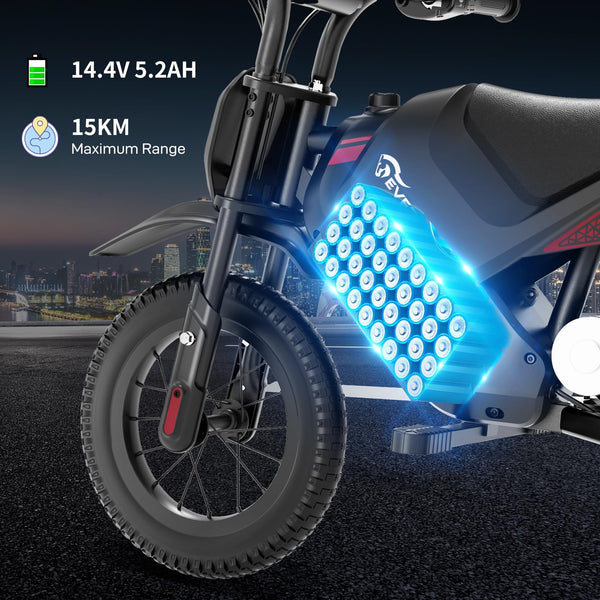 EVERCROSS EV05M Electric Motorcycle for Kids, 150W Kids Ride On Motor-cycle, 8/16 km/h Speed Modes & 15 km Long-Range Electric Motorcycle, 12'' Moto Cross for Children Aged 3-12 Years