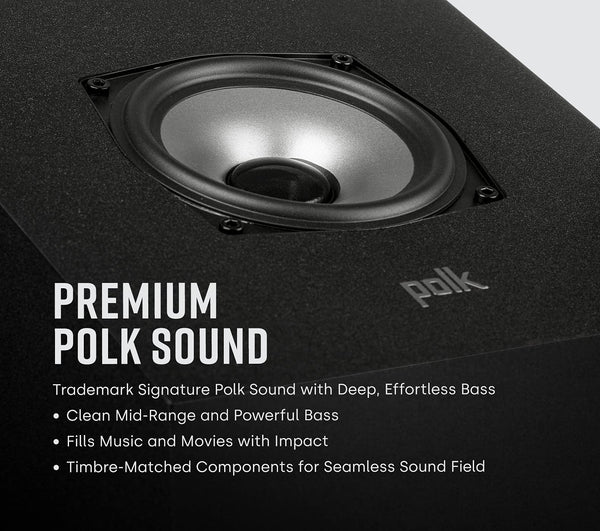 Polk Audio Polk Monitor MXT60 Compact Tower Speaker, HiFi and Home Cinema Speaker, Hi-Res Certified, Dolby Atmos and DTS:X Compatible (1 piece)