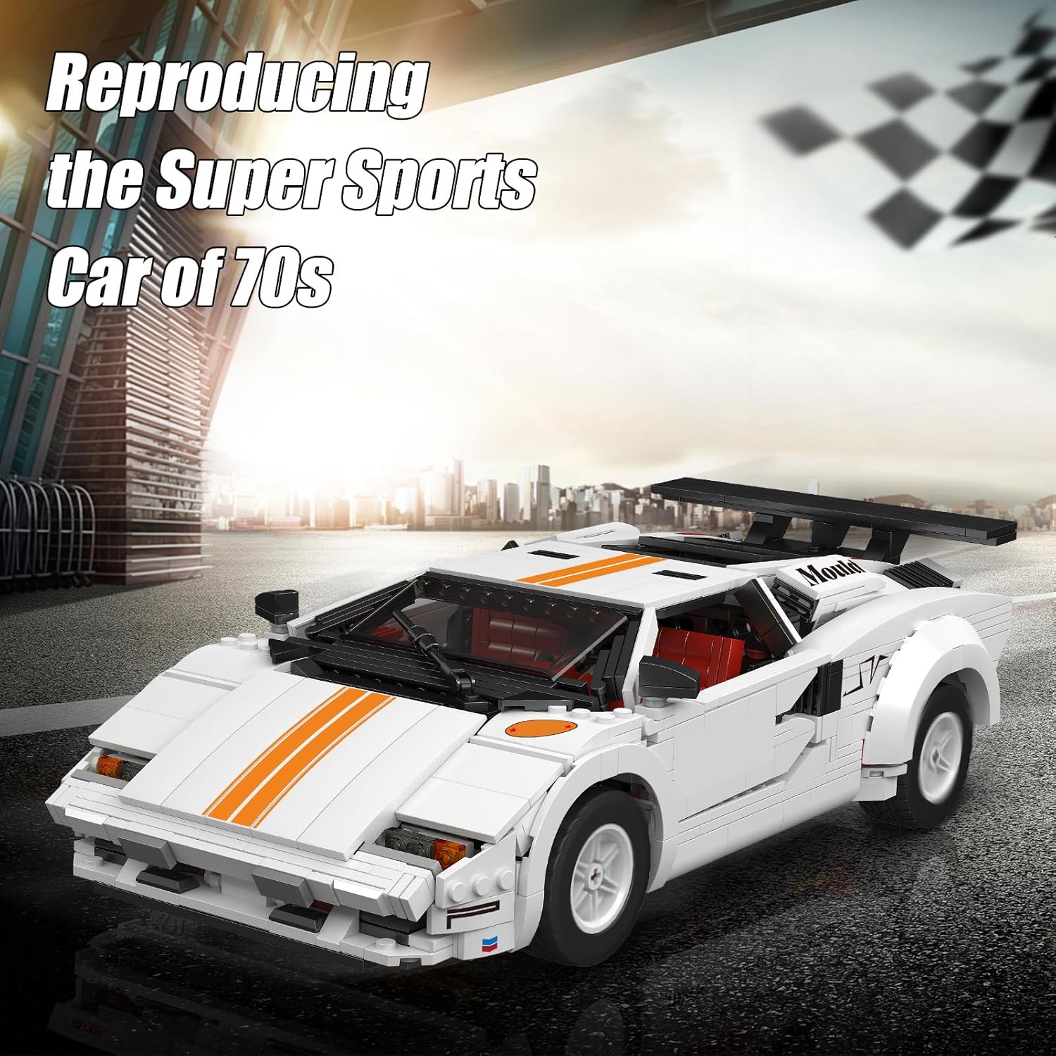 Mould King Super Sports Car Building Blocks Set, 1349 Pieces MOC Building Kit Toys Collectible Set for Adults, Sports Car Model