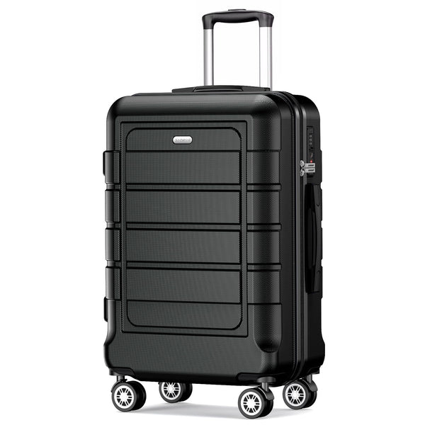 SHOWKOO Suitcase Large 28-Inch Expandable PC+ABS Hard Shell Travel Luggage Lightweight Durable High Capacity with Double Spinner Wheels TSA Lock, 28" Green