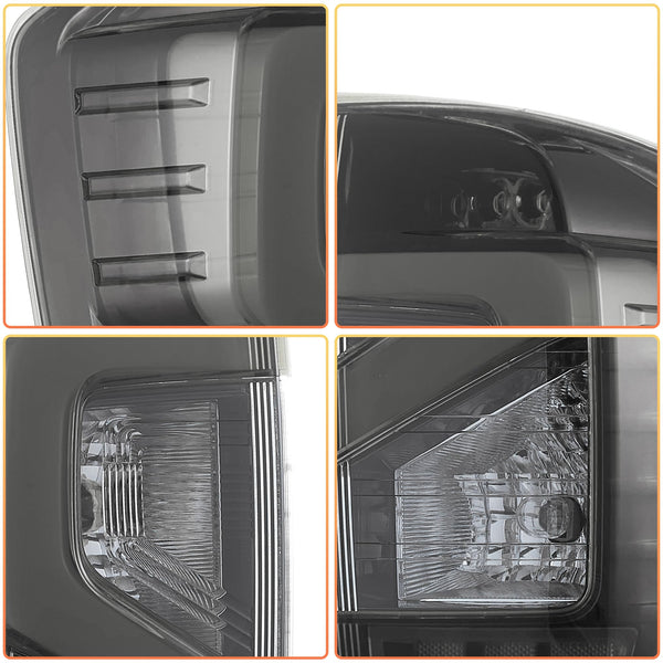 LED Rear Lights compatible with 3rd Gen D23 NP300 Navara Frontier Pickup Truck 2014-2023, Driver & Passenger Side - Smoked