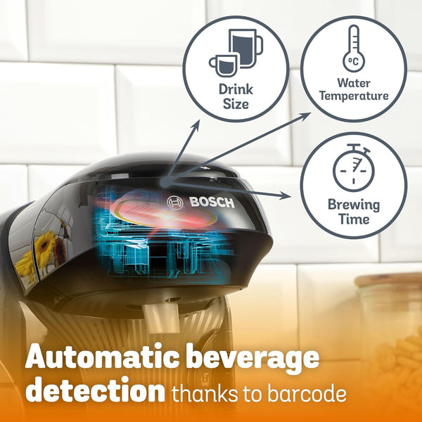 Tassimo by Bosch Style Pod Coffee Machine with Costa Americano & Costa Latte Starter Bundle, TAS1102GB2- Black