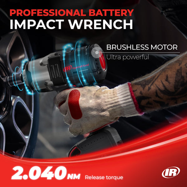 Ingersoll-Rand W7172-K22B-EU Impact Wrench, 3/4 Inch 20V Cordless Impact Wrench, 2X BL2022 Li-Ion Batteries 5.0 Ah + Charger Kit (UK Plug) in Case