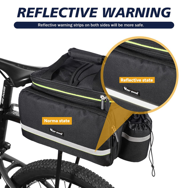 UBORSE Bike Pannier Bag Bike Rear Seat Trunk Bag 35L Waterproof Extended Cycling Storage Bag Pannier Rack for MTB Mountain Bike