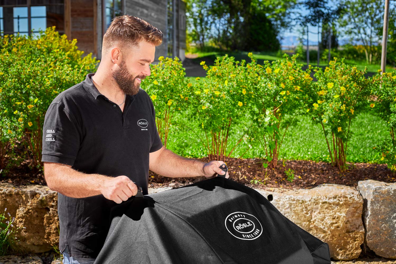 R?SLE Cover BBQ station Videro G6/G6-S, Protective Cover made of 100 Percent Polyester with PU Coating, Practical Zip, Weatherproof Cover