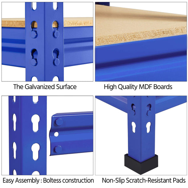 Yaheetech 5 Tier Garage Shelving Units, Heavy Duty Racking shelves, 150KG Per Shelf/750KG Capacity, 70cmx30cmx150cm（LxWxH,Dark Gray