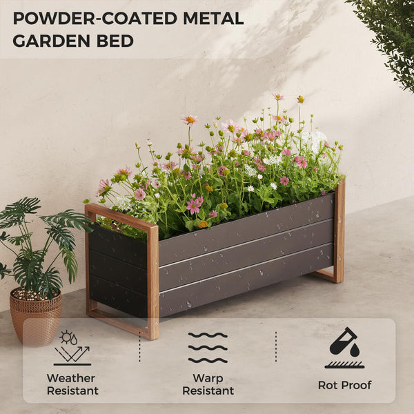 Grand patio Raised Bed for Garden, Raised Planter with Metall, Weather-Resistant, Easy to Assemble, Raised Planter Bed with Drainage Holes for