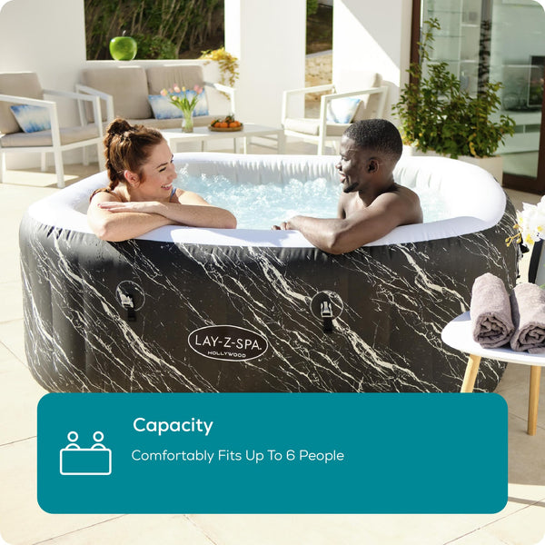 Lay-Z-Spa Paris AirJet Inflatable Hot Tub Spa 4-6 person, 1.96 m x 66 cm