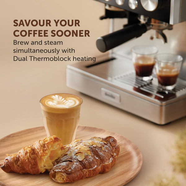 Breville Barista Max Espresso Machine | Latte & Cappuccino Coffee Maker with Integrated Bean Grinder & Steam Wand | 2.8 L Water Tank | 15 Bar Italian Pump | Stainless Steel