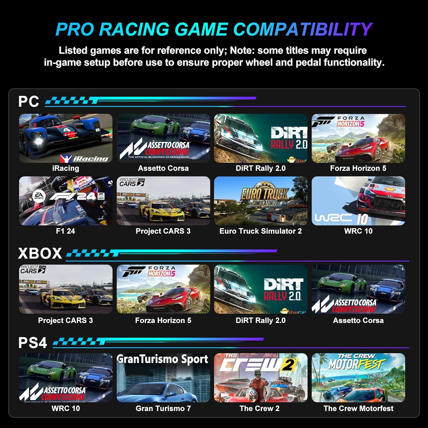 PXN V10 Ultra Direct Drive Gaming Steering Wheel with Pedals – 3.2Nm Force Feedback Servo Base, App Support, PD HM Throttle & Brake Pedals, 270mm Rim – Sim Racing Wheel for PC / PS4 / Xbox