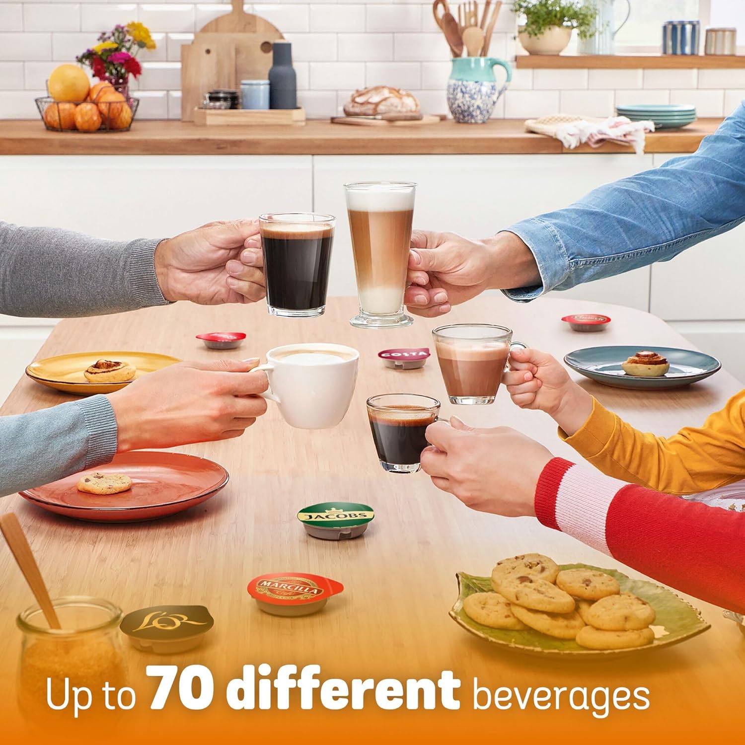 Tassimo by Bosch Style Pod Coffee Machine with Costa Americano & Costa Latte Starter Bundle, TAS1102GB2- Black