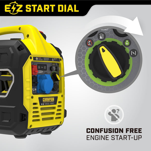 Champion Power Equipment 92001i 2200 Watt LPG Dual Fuel Portable Inverter Generator - 80cc Engine, 4.1L, Petrol or Propane - Lightweight, True Sine Wave, EZ Start, Fuel Fill Assist LED, Ultra Quiet