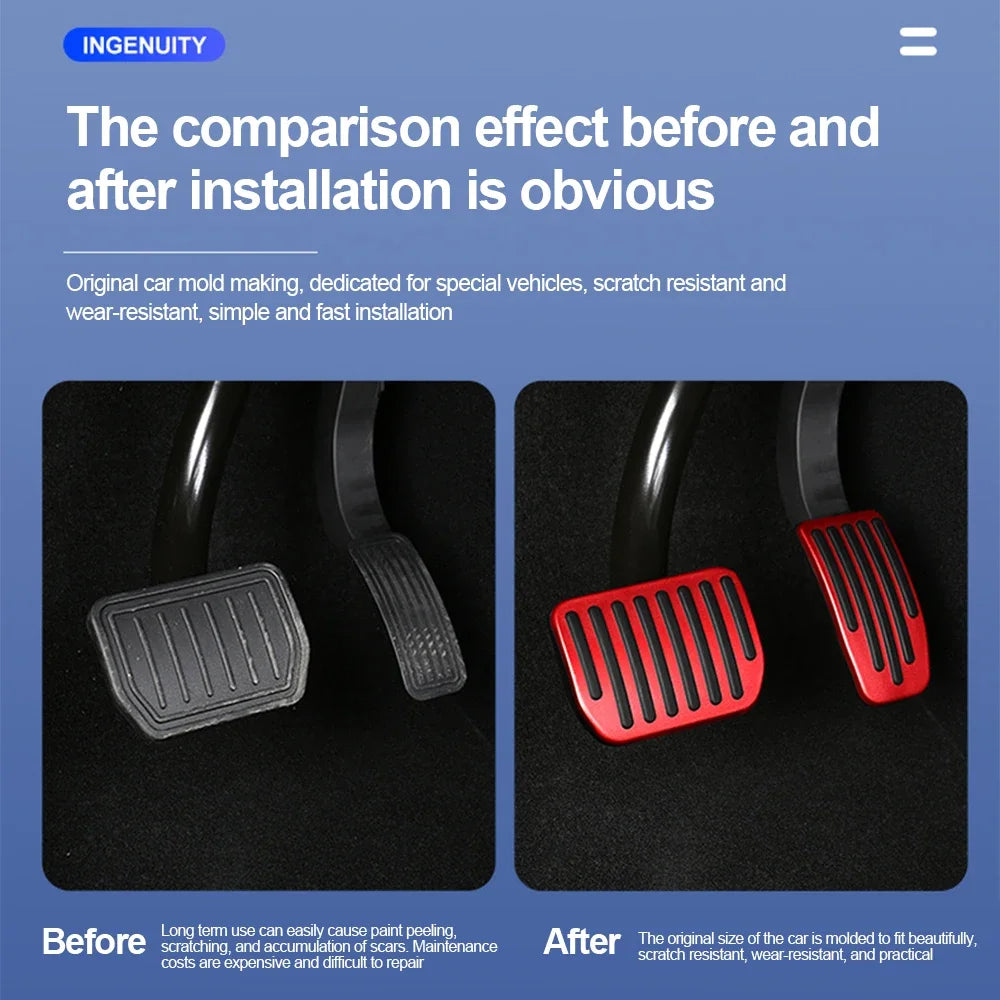 Aluminum Alloy Accelerator Gas Fuel Brake Rest Pads Mat For Tesla Model 3 Y Highland 2024 2023 2022 Foot Pedals Cover Accesories