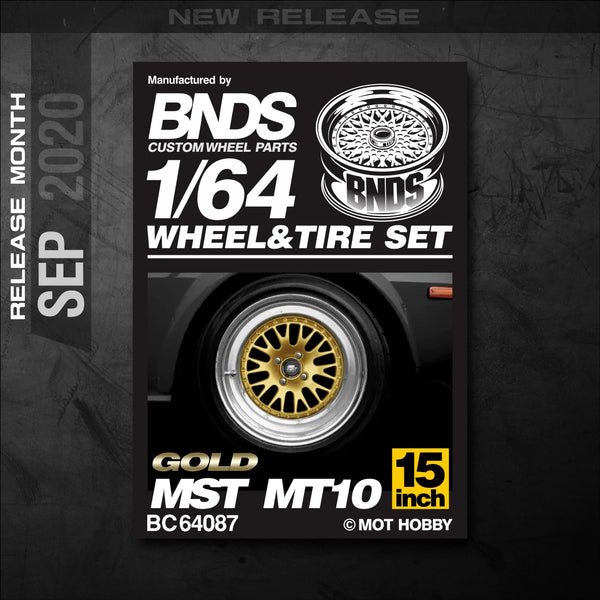 1/64 Alloy Wheels With Rubber Tires By BNDS Assembly Rims Modified Parts for Model Car Refitted VIP Style No.64053-64088