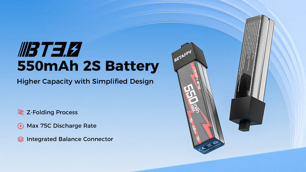 BetaFPV BT3.0 550mAh 2S Battery (pack of 2)