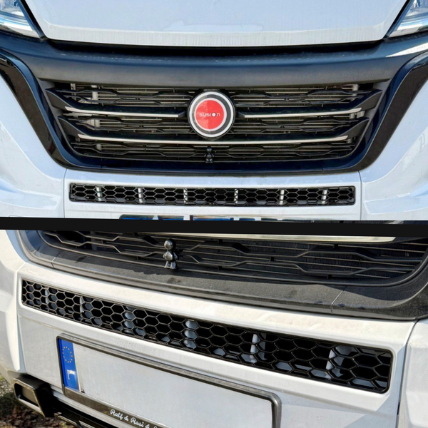 For Fiat Ducato Bumper Honeycomb - Gloss Black, No Parking Sensors Replacement