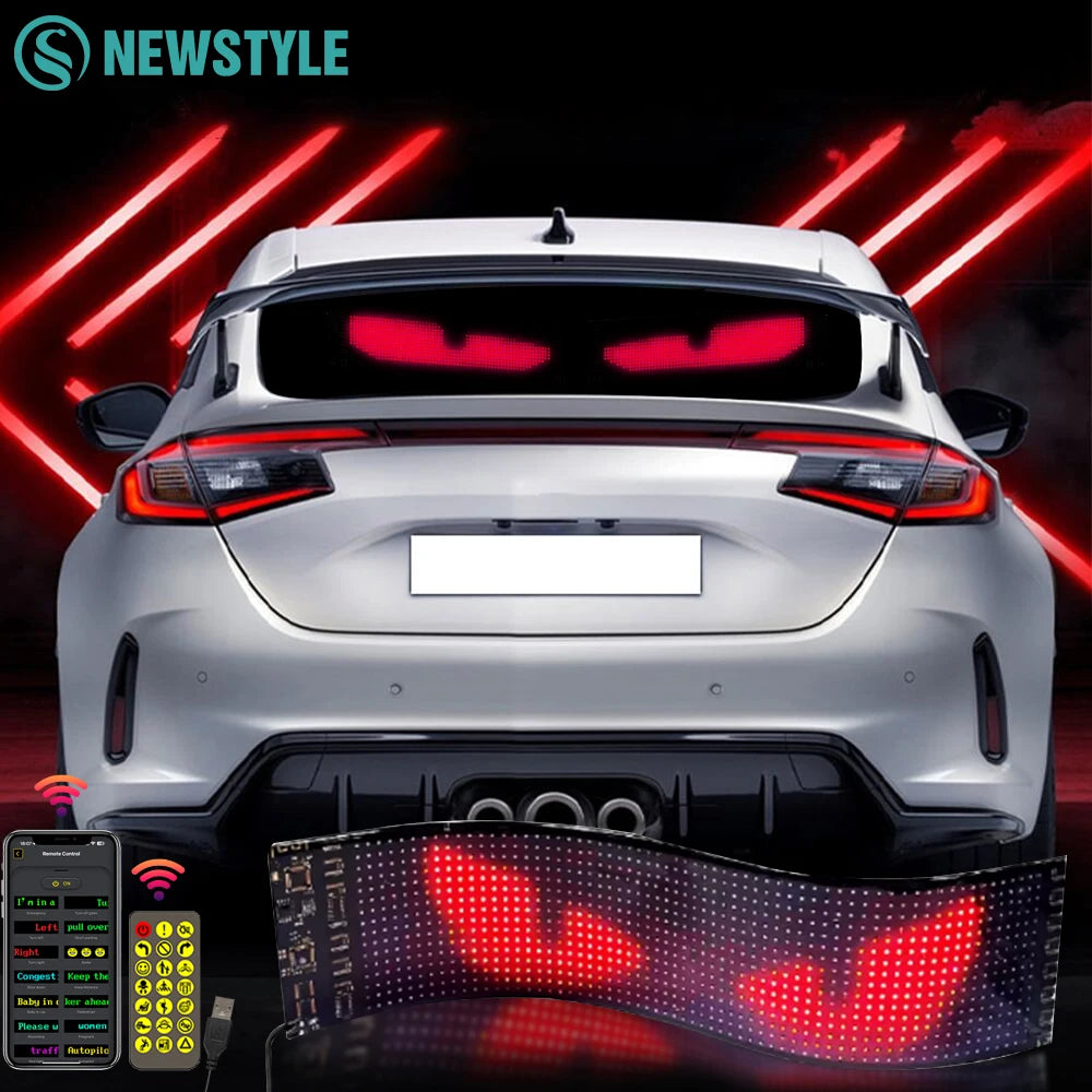Flexible LED Matrix Screen DIY Ultra-Thin Car Sign Programmable Bluetooth LED Screen with APP Remote Control For Car Store Bar