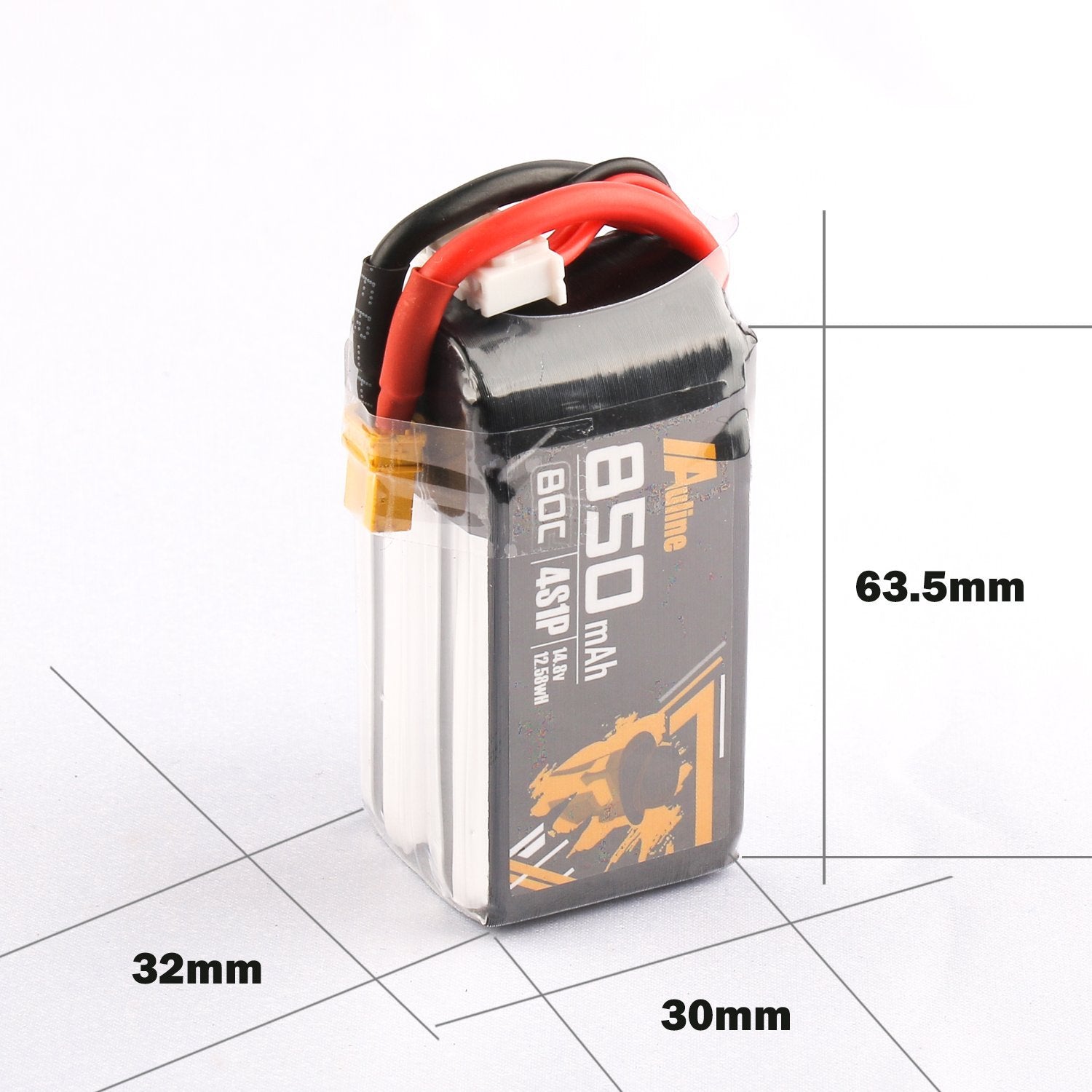 AuLine 850mAh 4S 14.8V 80C XT30 Lipo Battery
