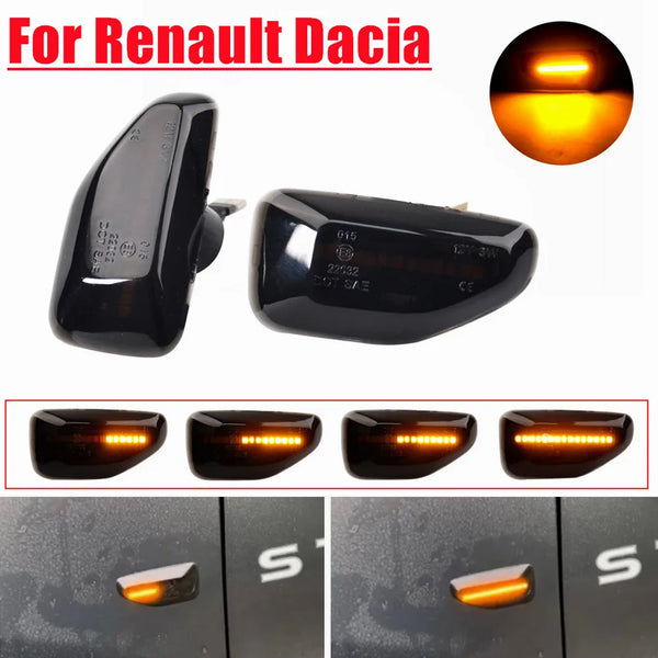 2Pcs Dynamic Amber LED Side Turn Signal Blinker Light for Dacia Logan II Sandero Duster 2018~ Car Styling Indicator Signal Light