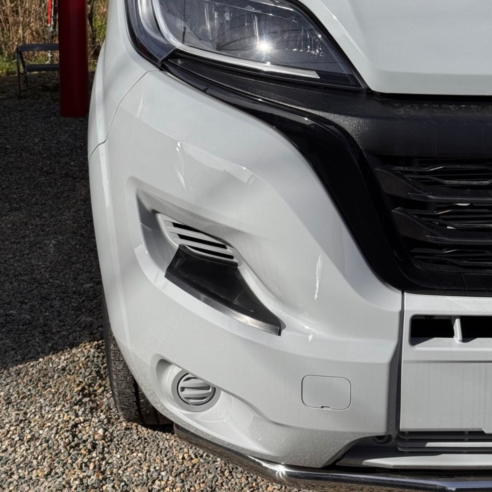 For Peugeot Boxer Front Bumper Step Protectors – White, Set of 2 | Durable Vehicle Accessories