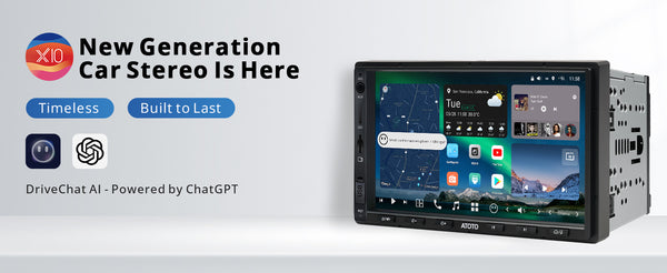 ATOTO X10 ATOTOZONE X10G2A7E 7inch Button Android In-Dash Navigation, 8G+128G Double Din Car Stereo, ChatGPT AI Assistant, 4G LTE, Wireless Carplay & Android Auto, Dual Phone Connection & Bluetooth