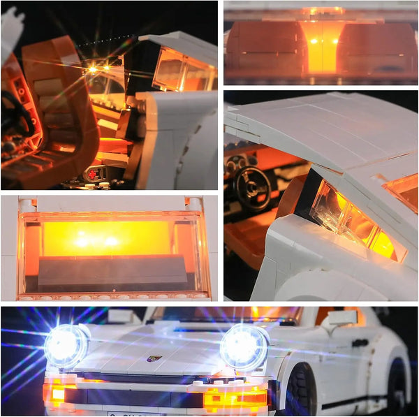 Hprosper LED Light For 10295 Creator Expert Porsche 911 Car Decorative Lamp With Battery Box (Not Include Lego Building Blocks)