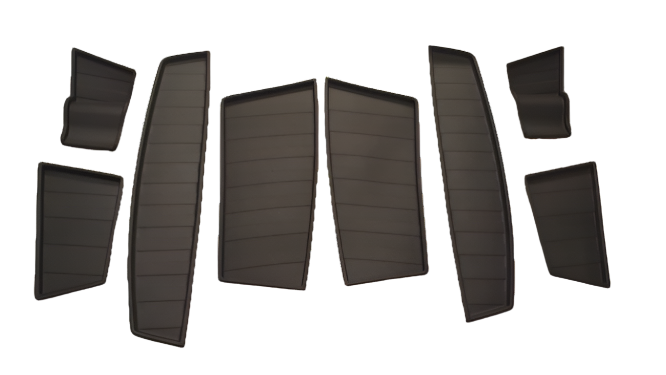 For Vauxhall New Vivaro Door Pocket Rubber Inserts / Mats - Black | Van-X