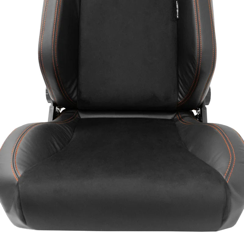 ATS x1 Universal Sports Bucket Seat Black Real Leather & Alcantara Red stitch