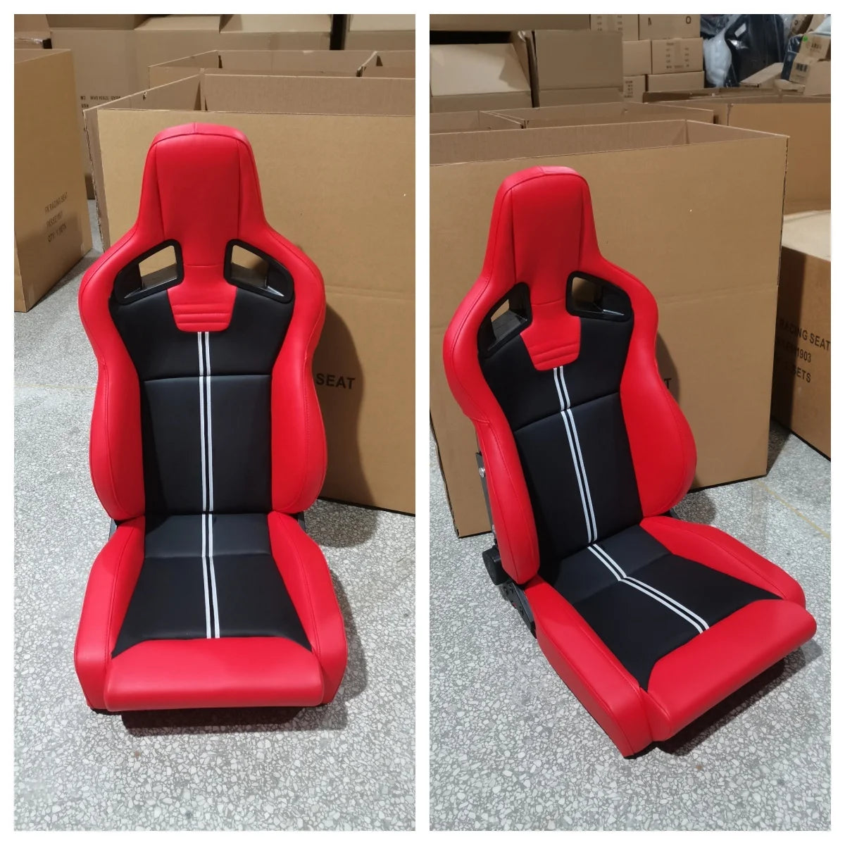 JBR1039R  JIABEIR Newest Adjustable PVC Leather Universal Racing Suede Car Seats Color Customized