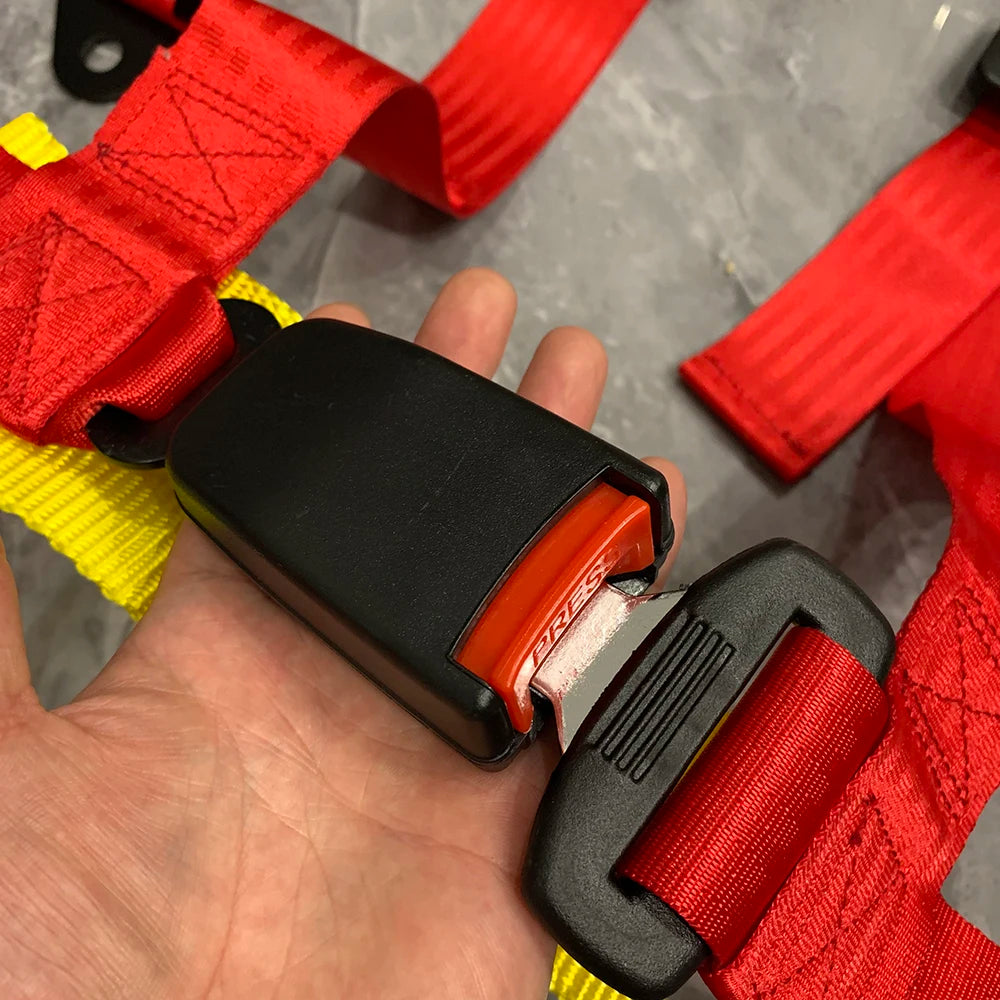 SIF Universal Racing Harness Seat Belt 4 Point Quick Release Nylon Car Safety Racing Seat Belt 2 Inches