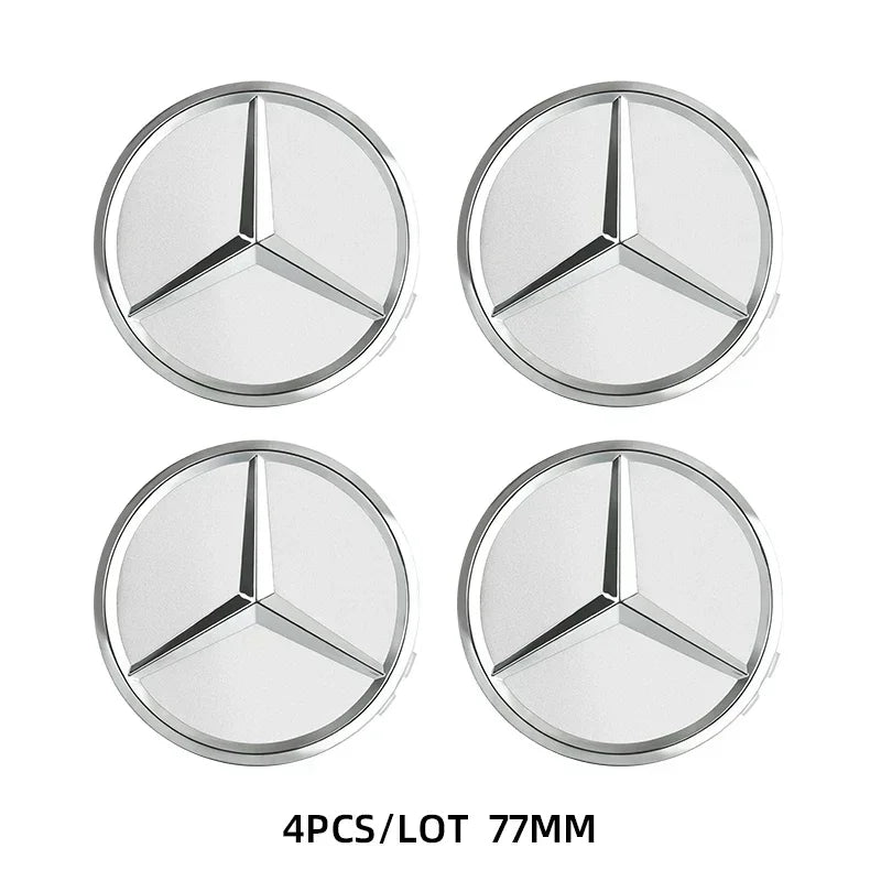 4Pcs 75MM Car Wheel Center Hub Caps AMG Wreath for Mercedes Benz GLE GLK SLK CLA CLK W203 W204 W205 W209 W210 W211 W212